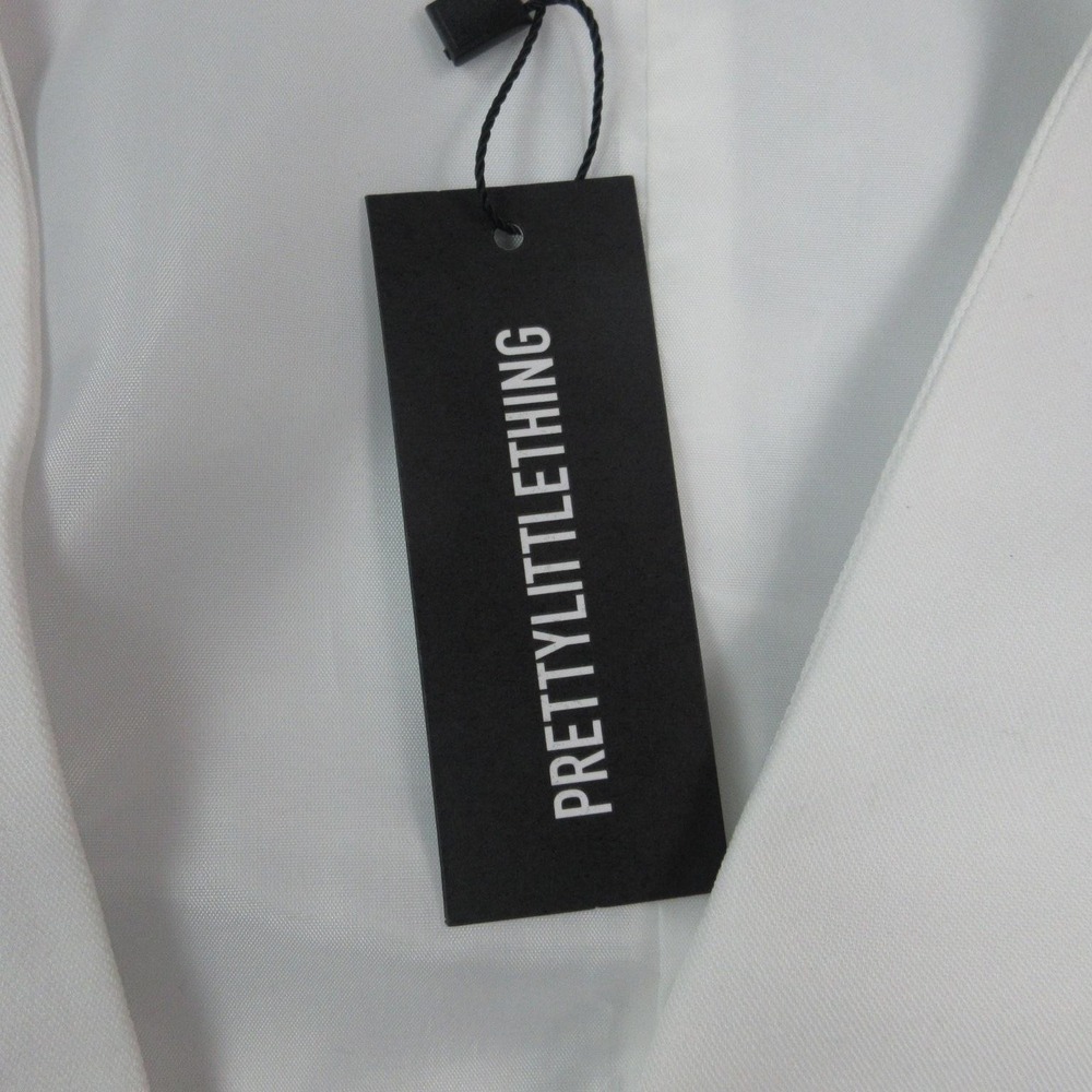 PrettyLittleThing Waistcoat Womens US 8 White Premium Tailored Longline Vest NWT - Picture 11 of 16